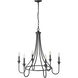 Artemis 6 Light 30.25 inch Matte Black Chandelier Ceiling Light